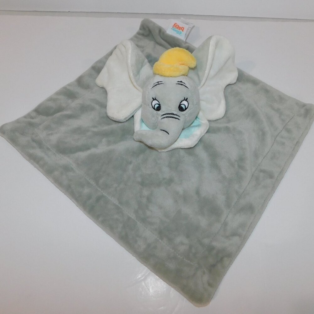 Disney Baby Gray Dumbo Elephant w Hat Plush Security Blanket Lovey nunu Soother